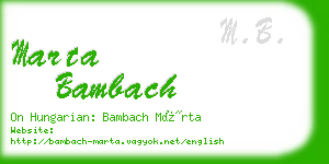 marta bambach business card
